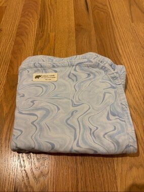 Monica + Andy Light Blue Marble Baby  Blanket